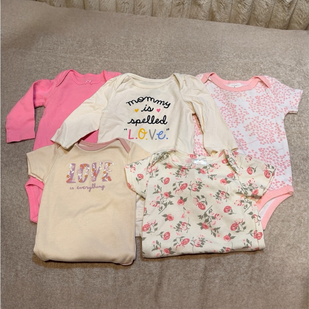 Assorted Baby Girl Onesie Set Lot 5